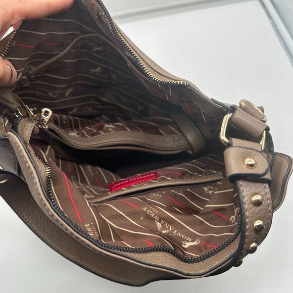 NWOT Montana West Select Brown Gold Studded Concealed Carry Shoulder Bag Purse - Picture 5 of 7